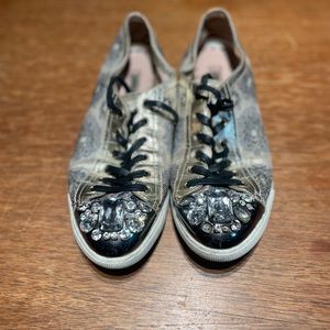 Miu Miu Leather Sneaker with crystals  size 39